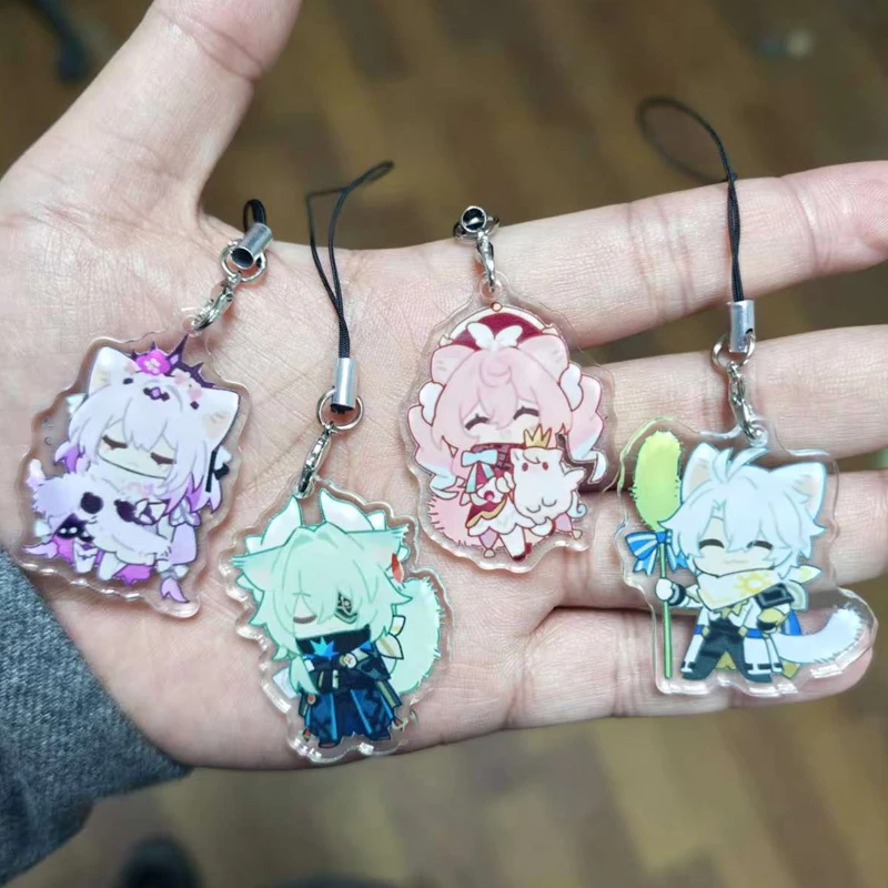 4Pieces  Phone Pendant Keychain Lanyard Khaslana Phainon NeiKos496 Anaxa Anaxagoras Castorice Hyacine Hyacinthia