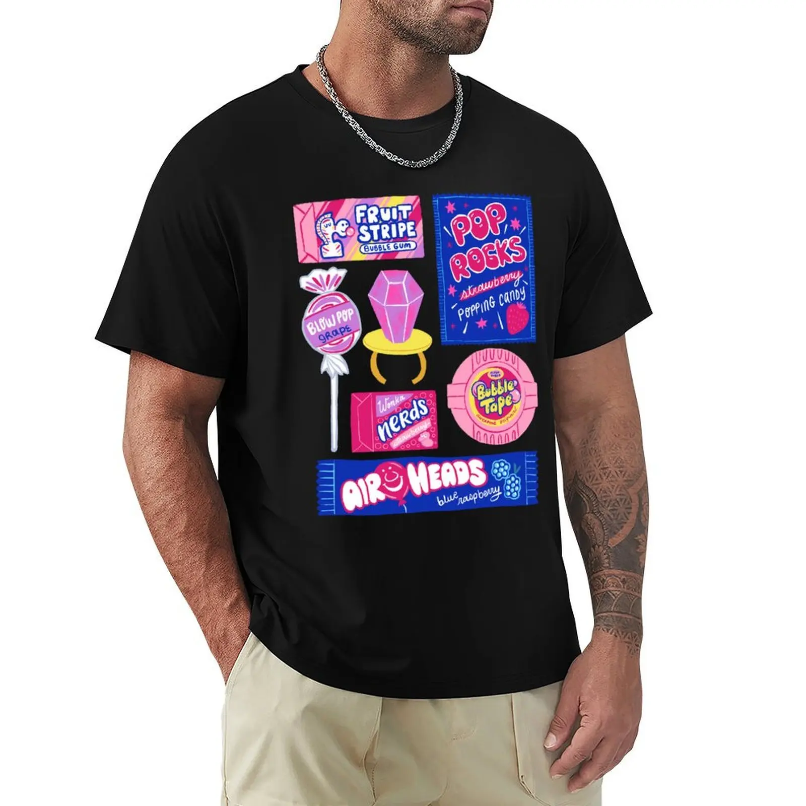 

90s Candy T-Shirt Basic Short Sleeve Cotton Blend T-Shirt