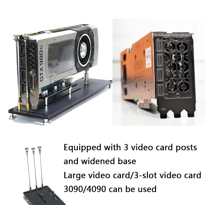 การ์ดกราฟิกกรอบ90องศาโบกี้สำหรับ3080/3090/4090ขนาดใหญ่การ์ด3-Slot การ์ด GPU Anti การเปลี่ยนรูปกรอบ