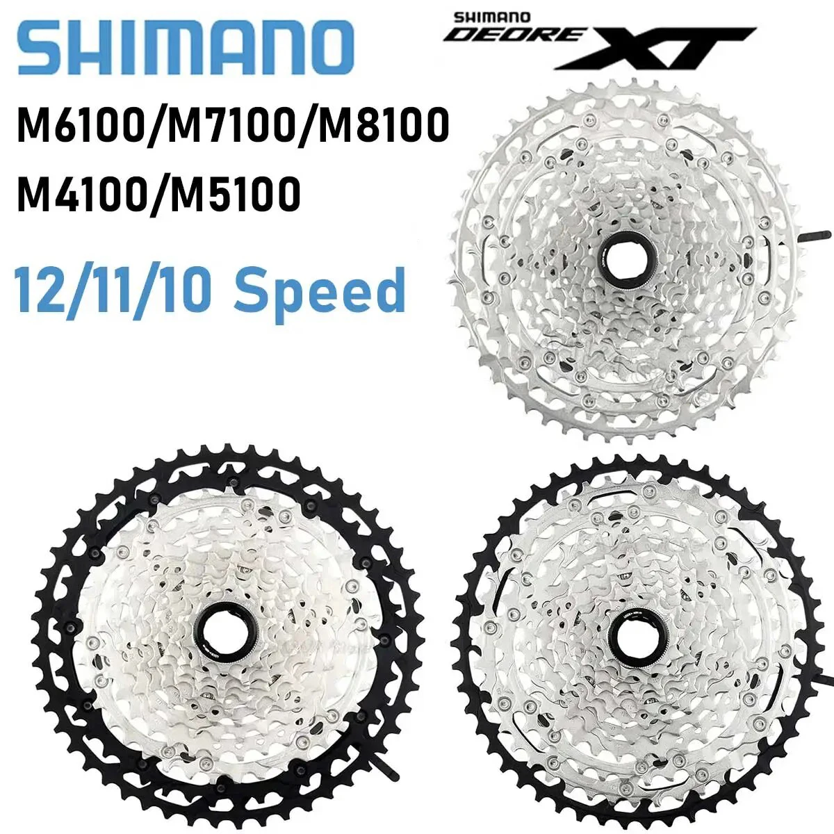 Shimano Deore M5100 M6100 M4100 XT M8100 M7100 MTB Cassette 10S 11S 12S Mountain Bike Sprocket Bicycle K7 11V Ratchet