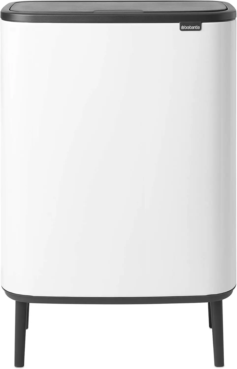 

Bo Hi Touch Top Trash Can - 2 x 8 Gal Inner Buckets (White) Waste/Recycling Garbage Can, Removable Compartments, Raised Legs
