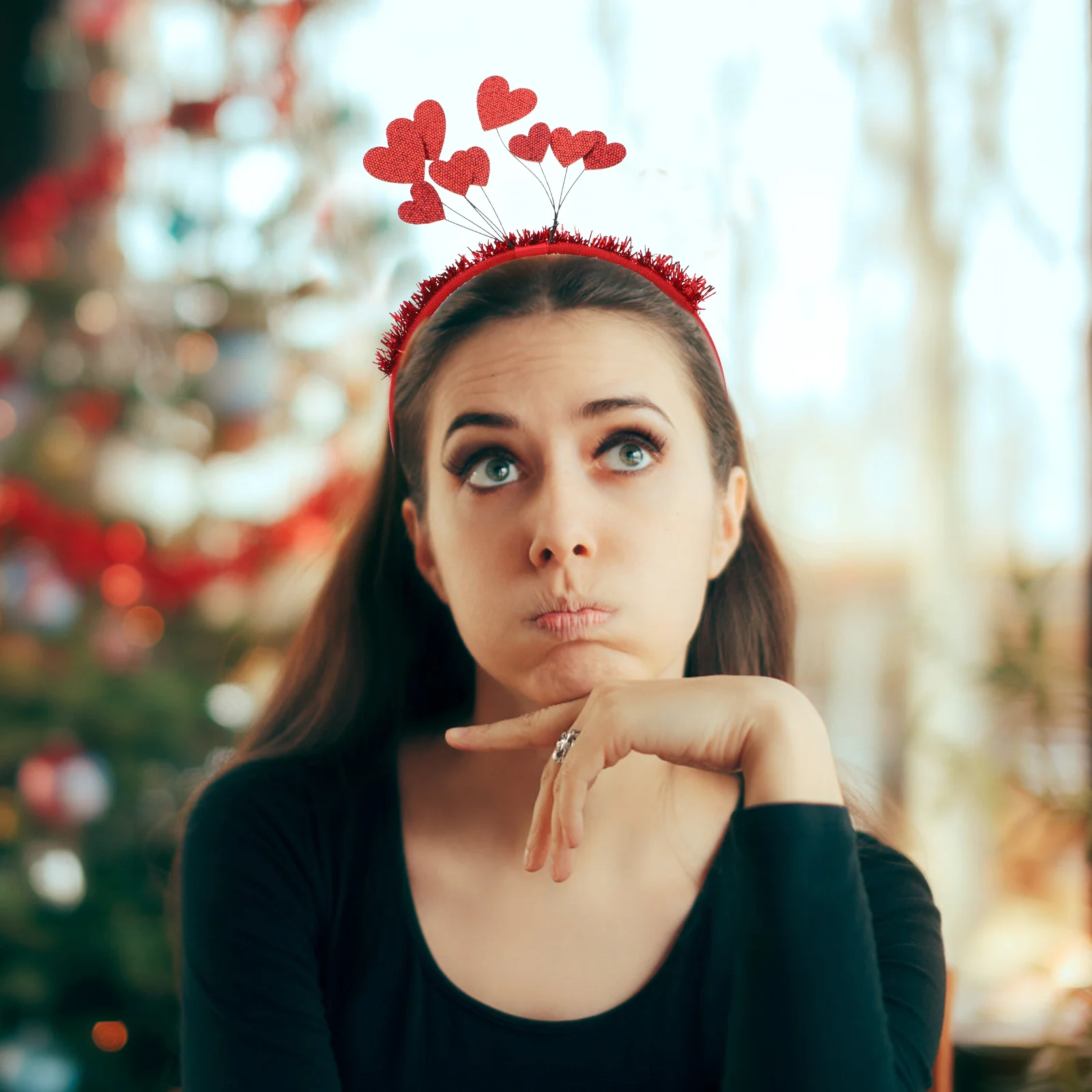 

2Pcs Heart Headbands Fashion Cute Love Heart Shape Flexible Comfortable for Valentine's Day Wedding Party Hair Accessories