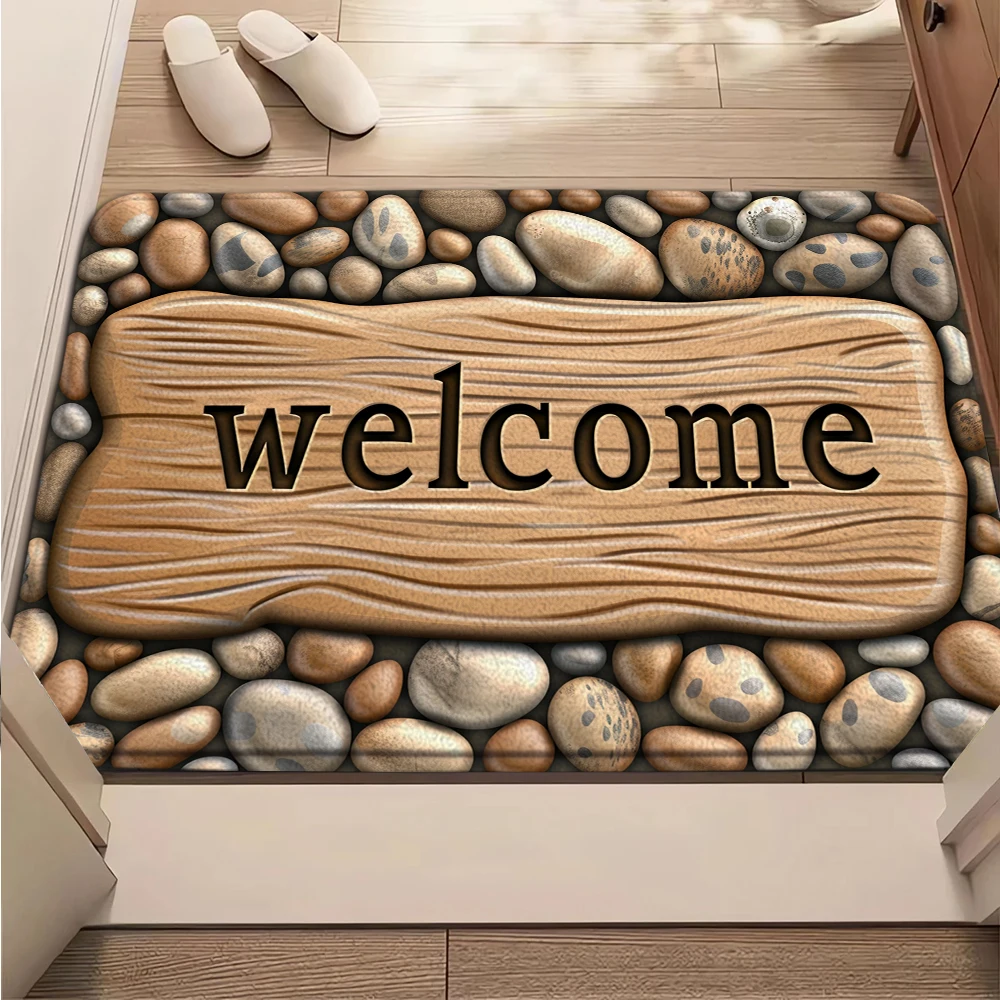 

1pc Floral & Letter Graphic Door Mat Doormat Carpets Rug Carpet Bath Kitchen Garden Anti-Slip Small Home Kitchen Welcome Mats
