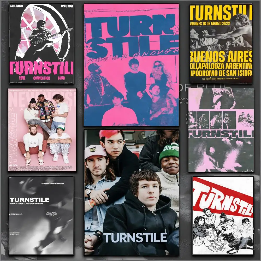 Music Band Turnstile Poster Waterproof Sticky WallArt Print For Bedroom Living Room Hallway Bar Home Decor