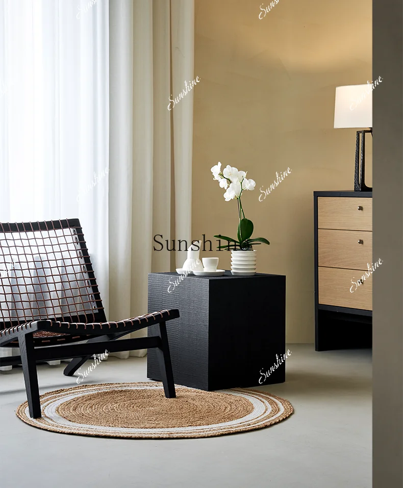 

Square solid wood corner few living room log wind sofa edge few flower stand household FT