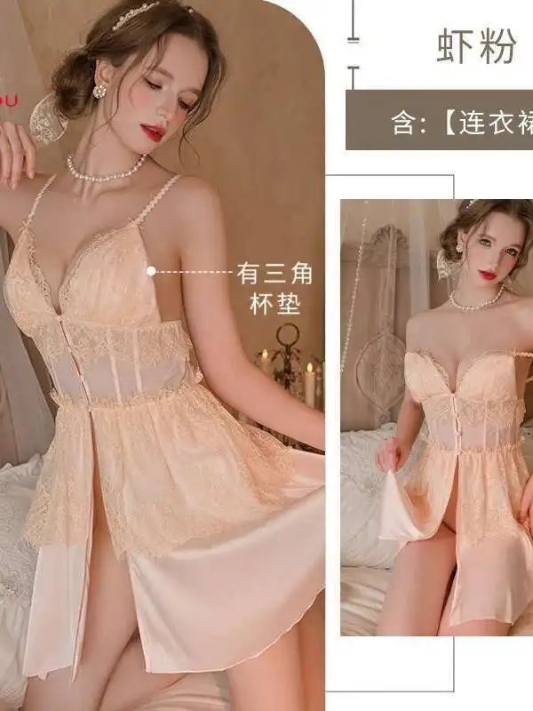 Abito sexy da donna francese autunno e inverno sensazione di fascia alta puro desiderio vento primavera e autunno pizzo di seta ghiacciata piccolo petto VN9I