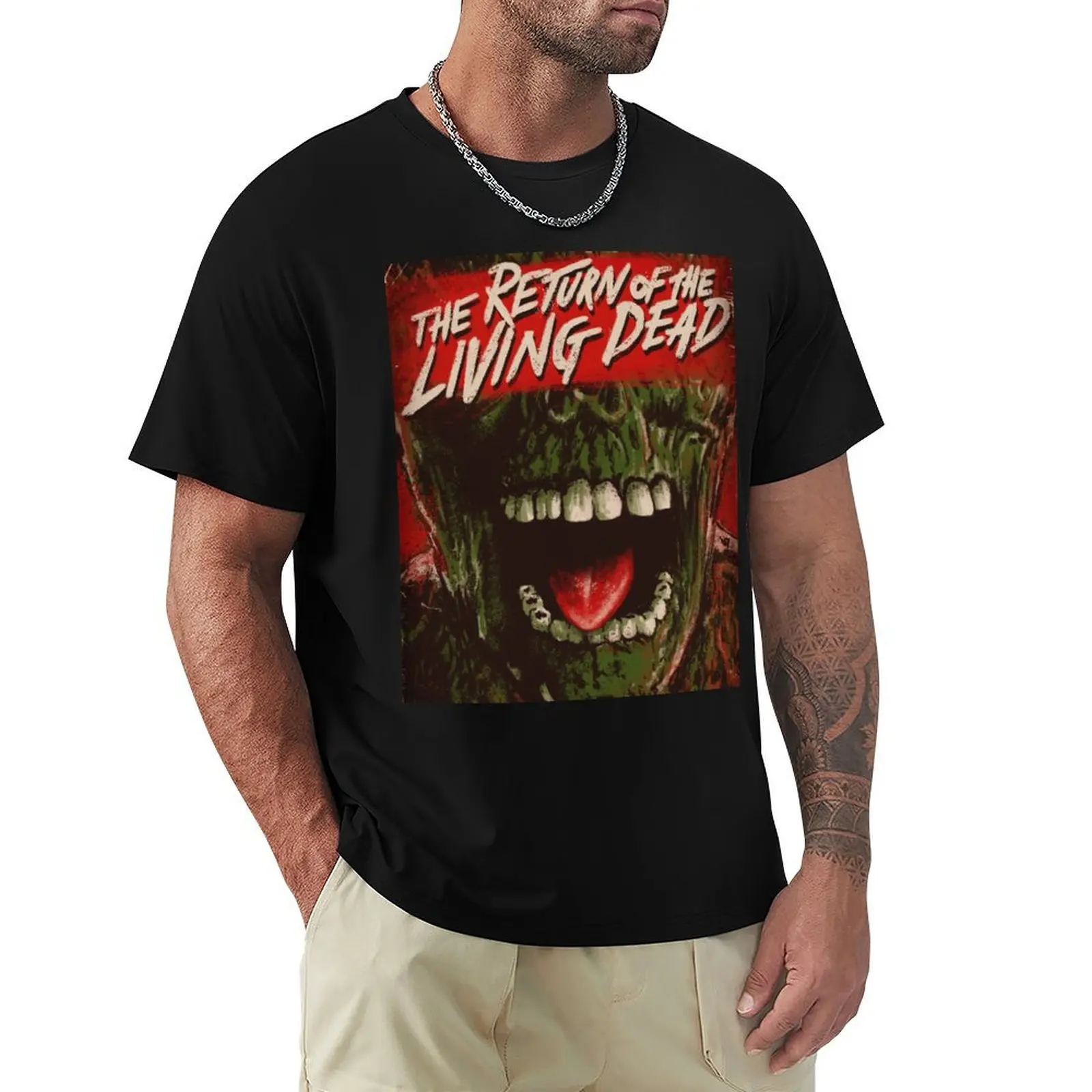 

Return of the living dead poster T-Shirt plus size clothes anime figures luxury designer men tshirt