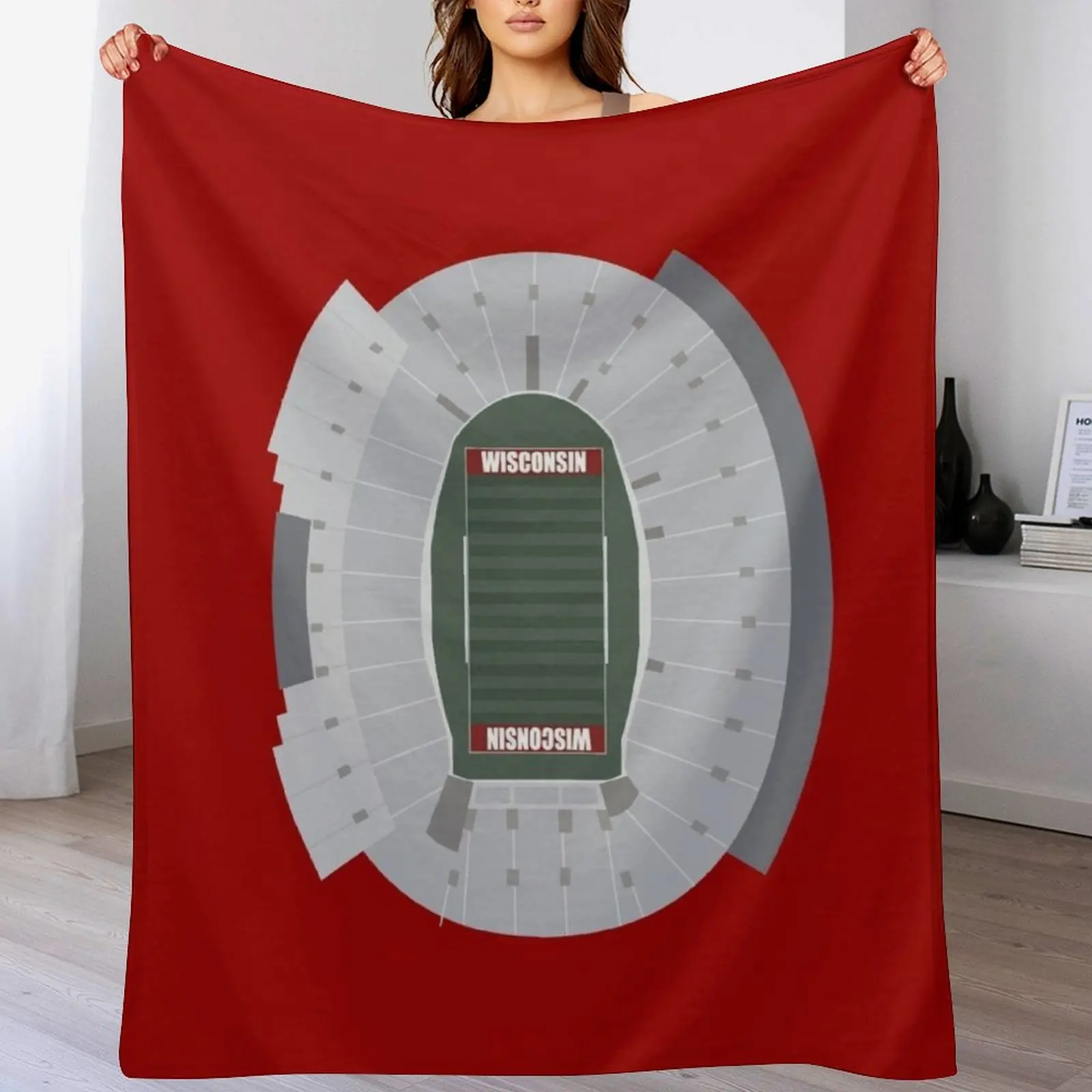 

Camp Randall Stadium, University of Wisconsin, Badgers Football Throw Blanket Cozy Throw Blanket Birthday Gift for Him Her