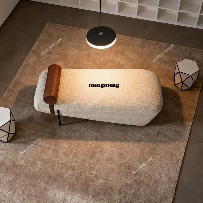 Hot sales Nordic simple bedroom bedside stool modern designer fabric door shoe changing stool creative sofa leisure bench - view 3