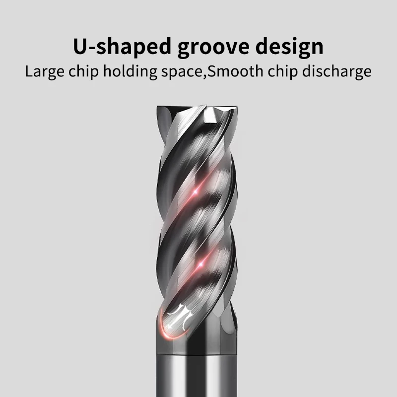 HRC70 CNC Carbide End Mill Unequal Helix Efficient Tungsten Cutter 4 Flute Metal Steel Machining Tool Router Bit Фрезер