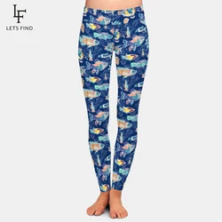 LETSFIND-mallas elásticas ajustadas para mujer, Leggings de cintura alta, con estampado de peces bonitos, para Fitness