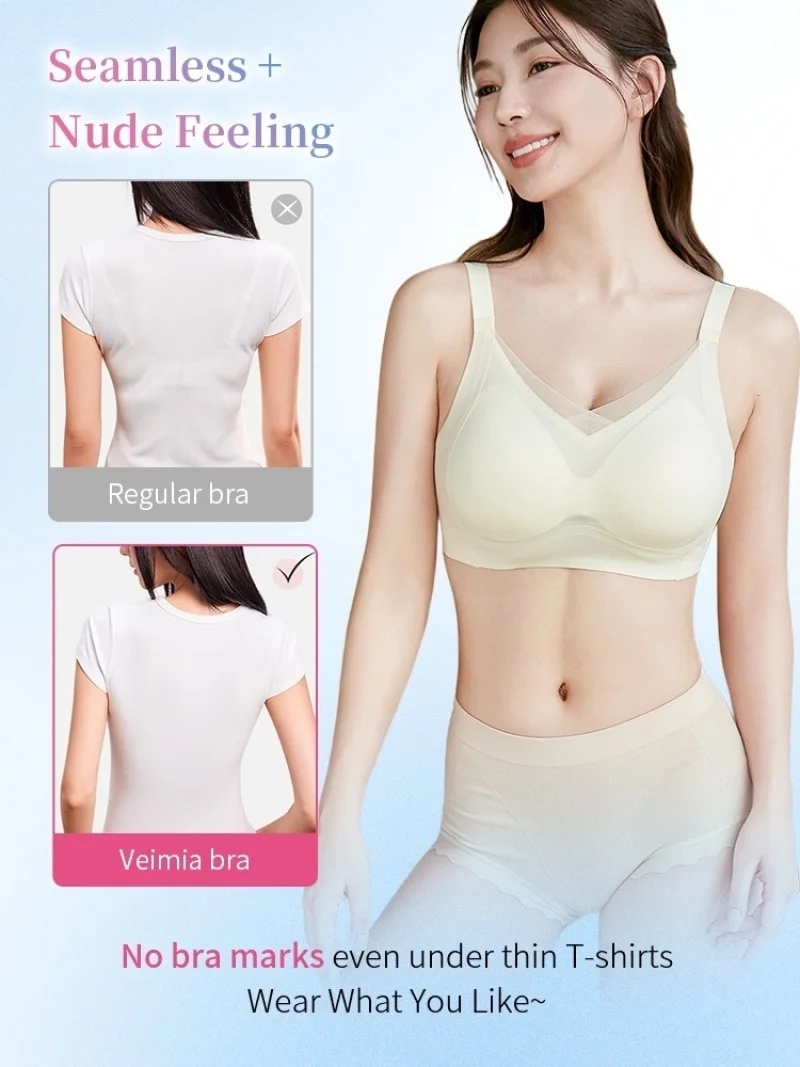 Summer Minimizer Bra Large Bust - Wireless Anti Sagging Bralette, Seamless Breathable Lightweight No Underwire Everyday Comfort