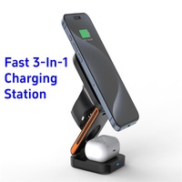 3 in 1 Wireless Charger iPhone Magnetic Foldable Wireless Charging Station for iPhone 15 14 13 1211 Pro Apple Watch 8 9 Airpods