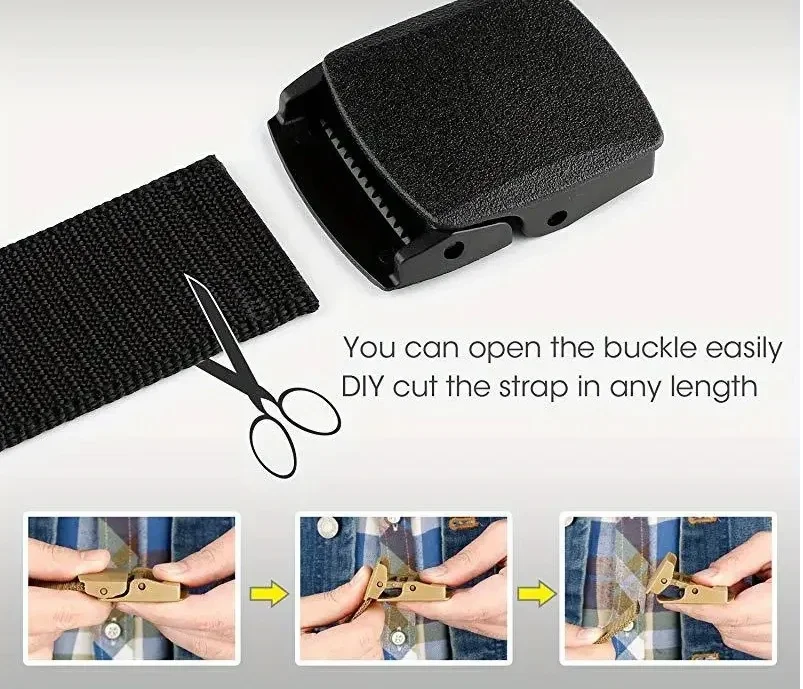 Männer Weibliche Gürtel Militär Nylon Verstellbaren Gürtel Männer Outdoor Reise Taktische Taille Gürtel mit Kunststoff Schnalle für Hosen 120 cm – Detail 1