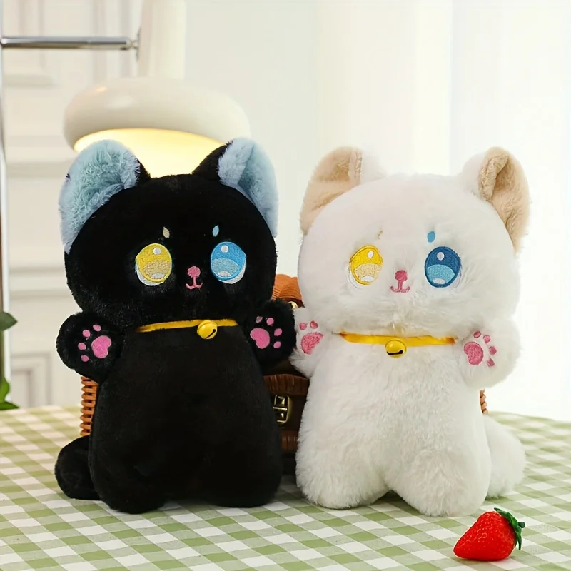 Bonecas Realistas macias Do Gato Dos Desenhos Animados, Brinquedos De Pelúcia Preto e Branco, Travesseiro Hugged, Kawaii Peludo, Presente de Natal