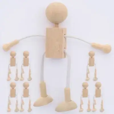8 個の木製漫画フィギュア DIY クラフト用品幼児向けクリエイティブプレイミニチュア家具パーティー装飾ギフト