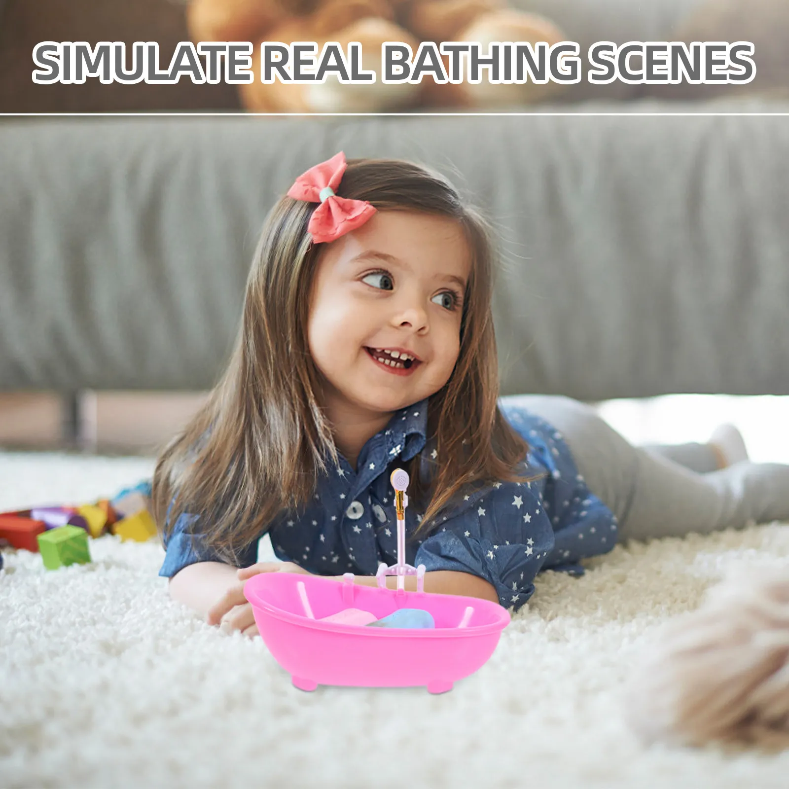 

Набор миниатюрных электрических ванночек: мультяшный декор для спальни, миниатюрная пластиковая ванна-реквизит, аксессуар для мини-домика