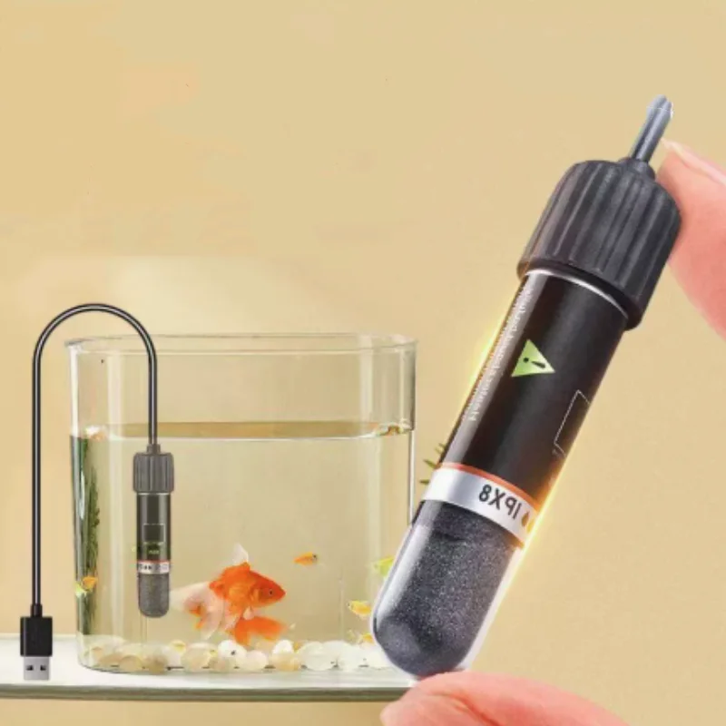 USB Mini Aquarium Heating Rod 10W Submersible Thermostat Heater for Small Fish Tank Maintains 26°C Constant Temperature