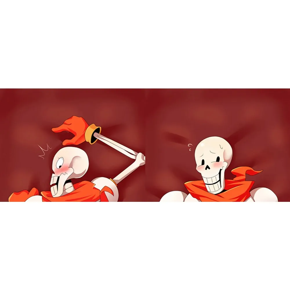 Anime Papyrus Dakimakura Case Cute Skeleton Funny Expression Double Sided Printing Soft Pillowcase For Bedroom Sofa Decoration