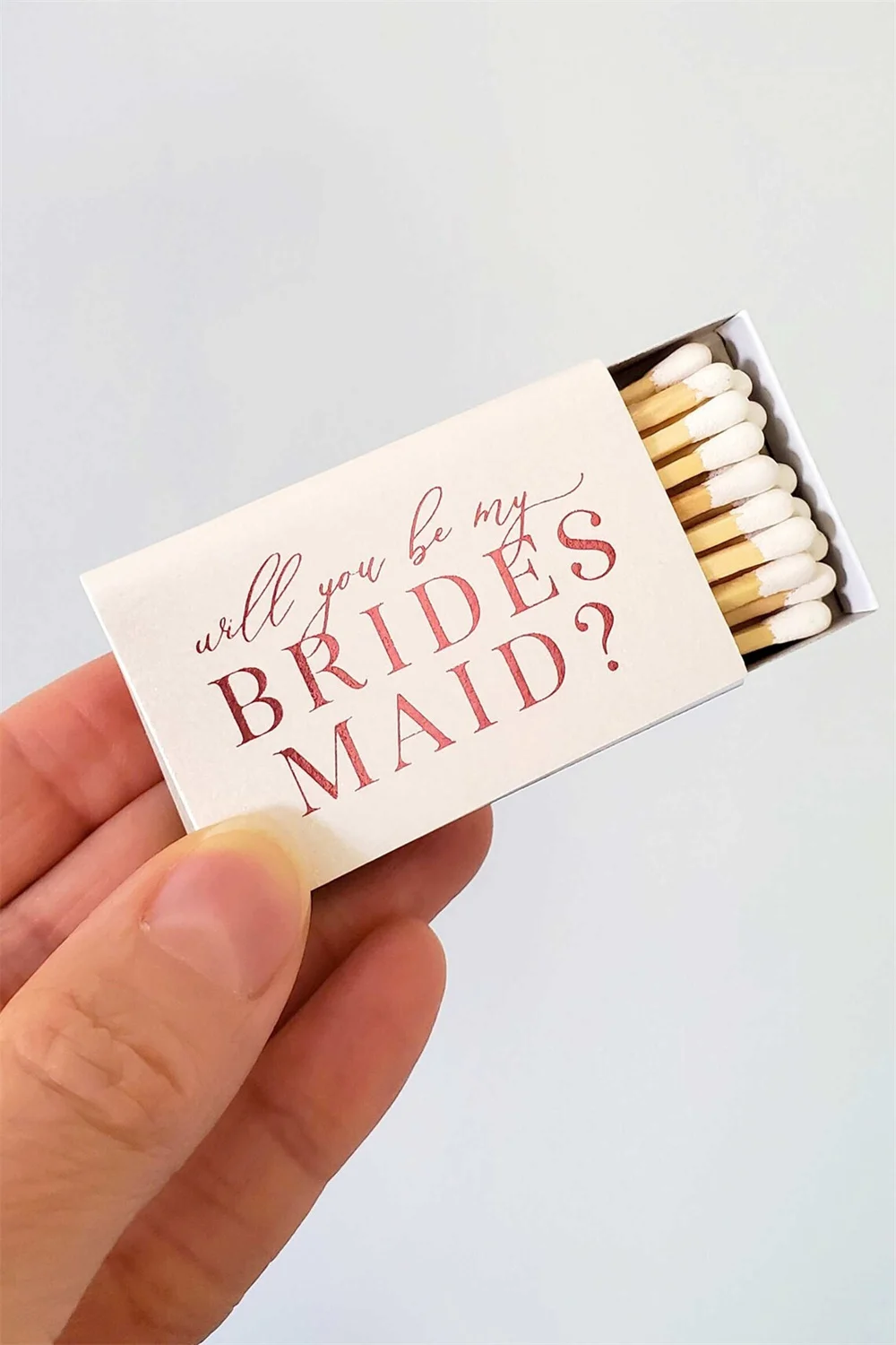 Bridesmaid Proposal Gift Will You Be My Bridesmaid Gift Matches Ivory Pink Foil Bridesmaid Proposal Gift Small Matches Box Match