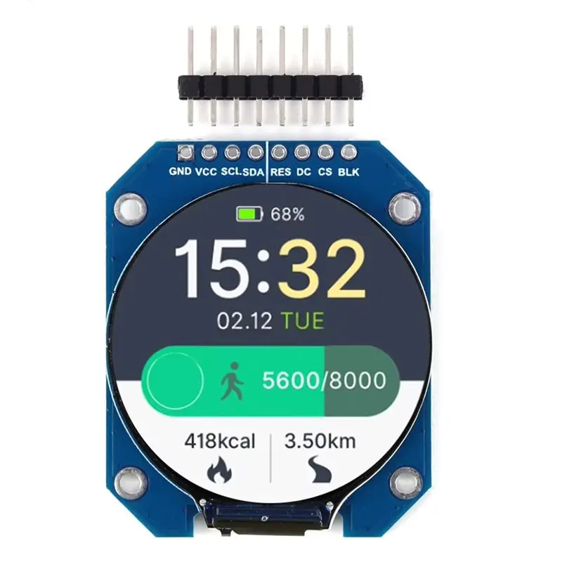 

Интерфейс SPI A92Z, 2.8-3.3В, RGB-адаптер, 1.28-дюймовый TFT-дисплей, модуль GC9A01, HD IPS TFT, цветной круглый экран