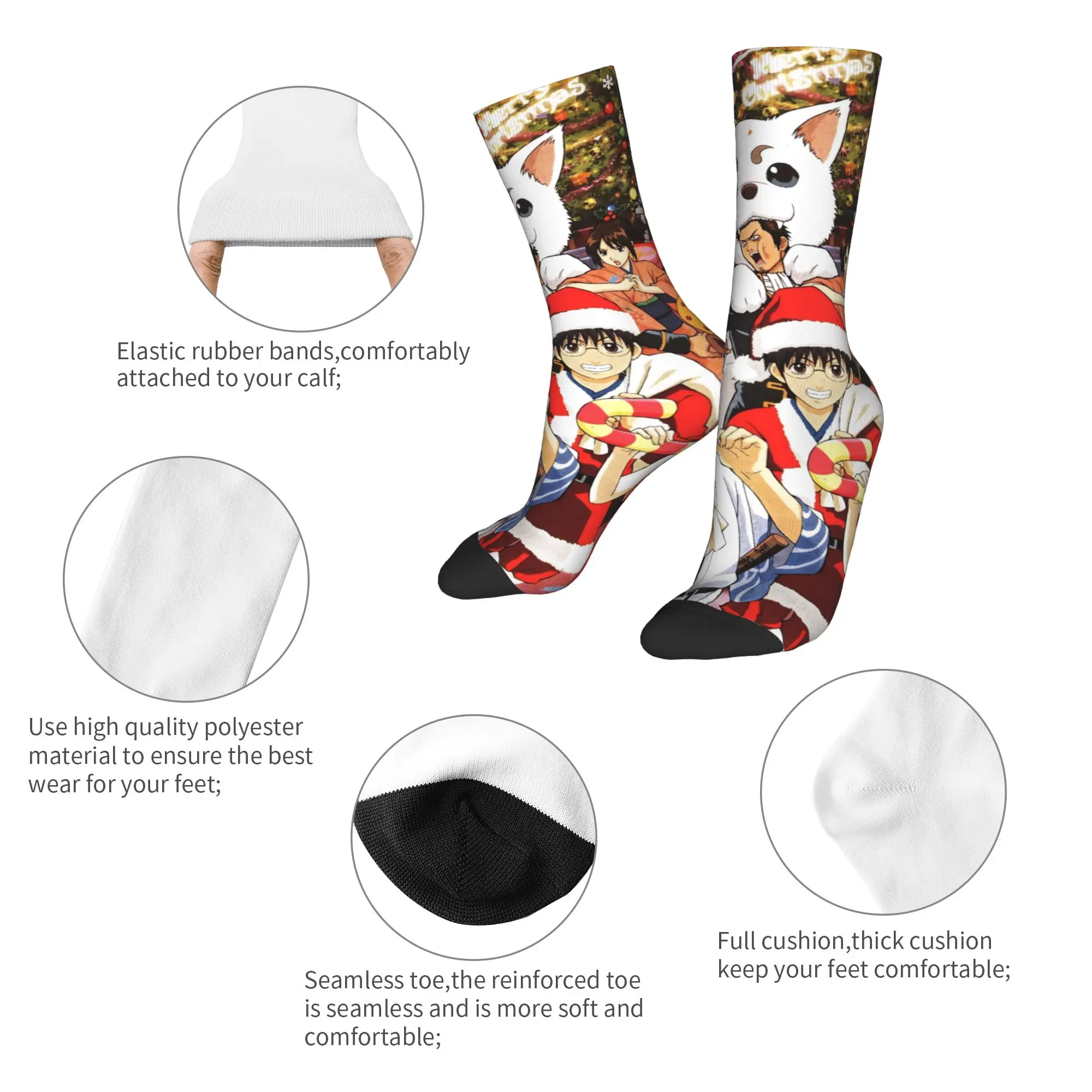 الرجال الجوارب GINTAMAs جوارب مكافحة العرق جودة الجوارب الخريف مضحك مطبوعة تسلق الجوارب