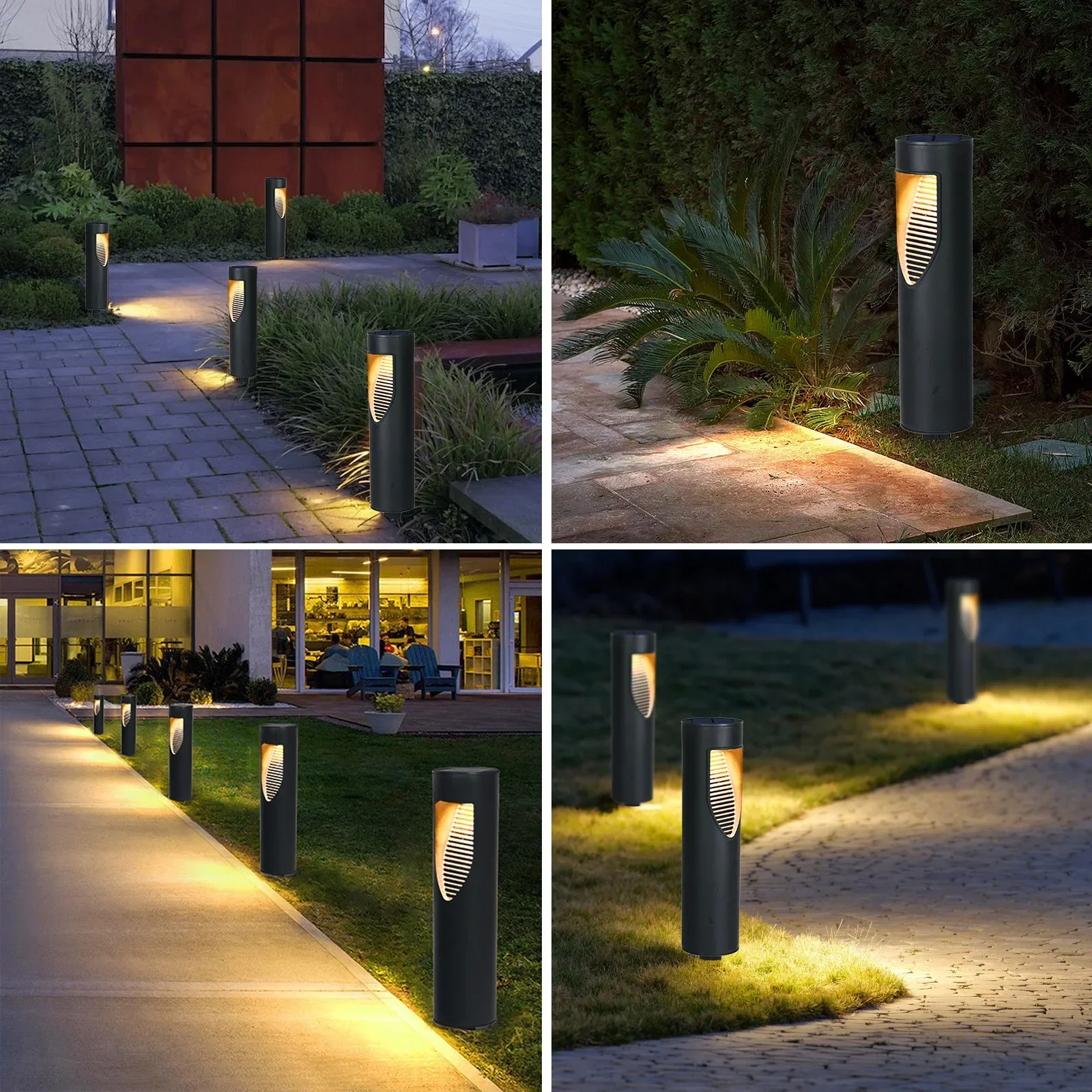 Solar Lawn Lights Outdoor Waterproof Garden Yard Decorative Floor Lights Villa Landscape Light Cylindrical Lights