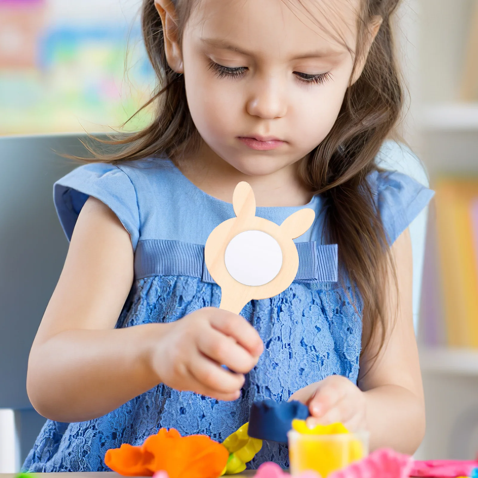 10-teiliges DIY-Handspiegel-Set aus Holz, unbemalt, Handspiegel-Set zum Basteln, lustige Heim-Schreibtisch-Dekoration, Zubehör zum Geschenken