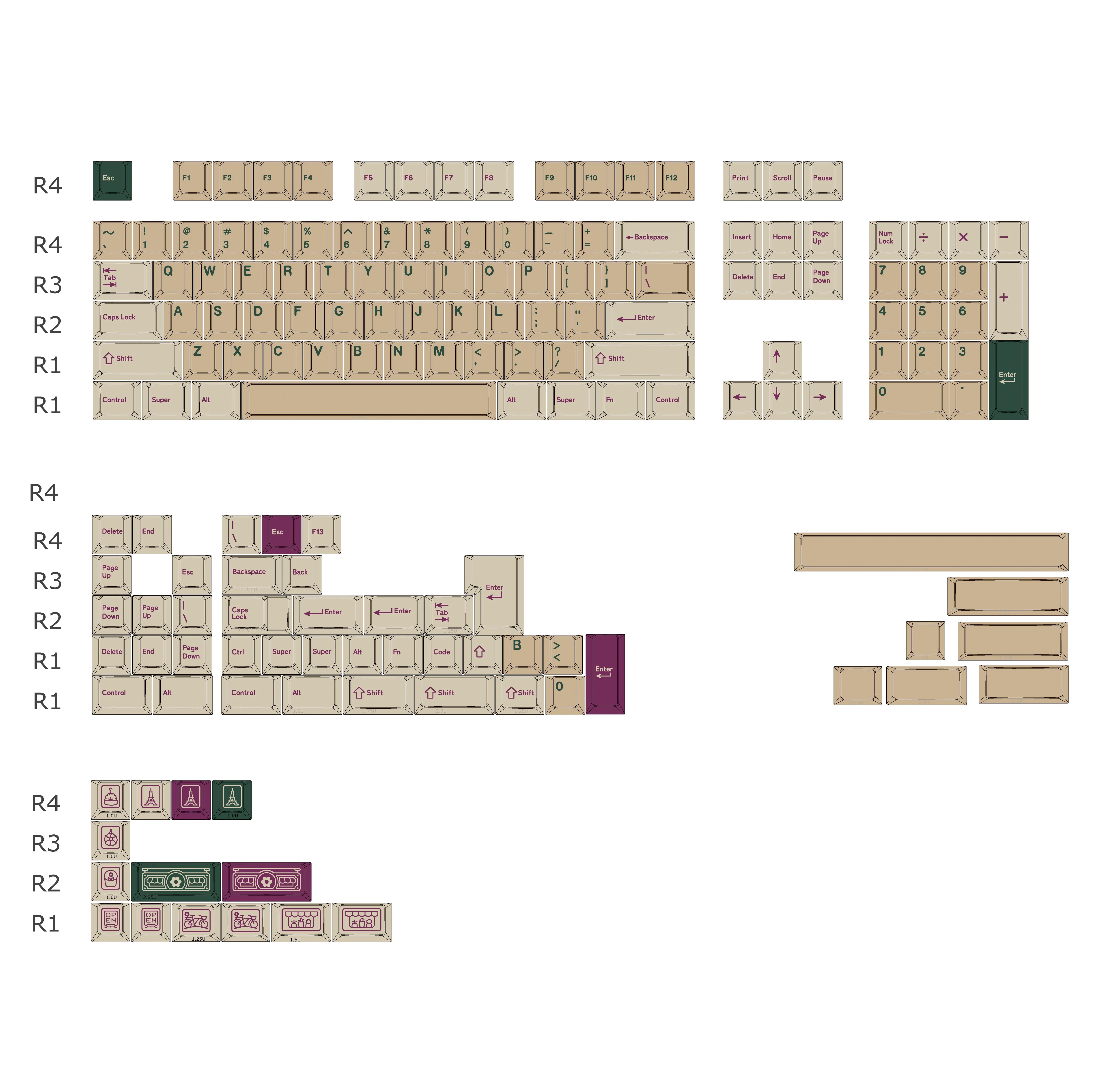 GMK Floriste Temático Cherry Profile KeyCaps 163pcs Teclado Mecânico Keycaps Ergonômico Universal Substituição KeyCap Acessório