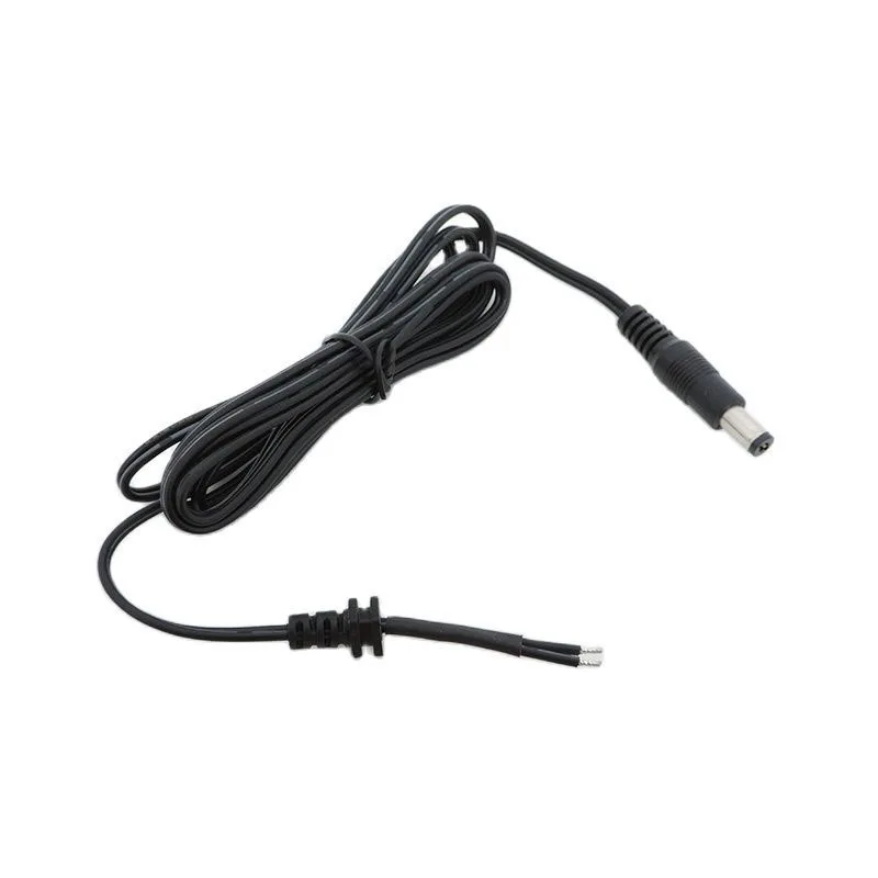 Cabo Adaptador de Alimentação, DC Masculino Plug, 2Pin DC Fio Cabo, 5,5x2,1 milímetros de saída, câmera CCTV, carregador portátil, 150 centímetros, Reparação, E1, 10Pcs