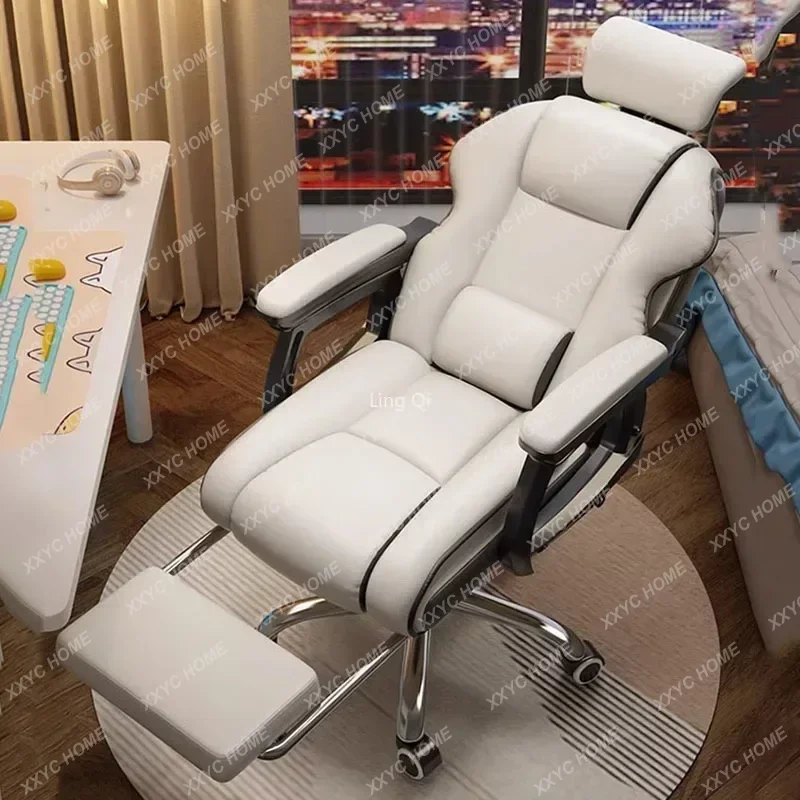 

Computer Recliner Office Chair Steel Pulley Solid Rotatable Elastic Gaming Chair Luxury Boys Cadeira Gamer Furniture Decoration