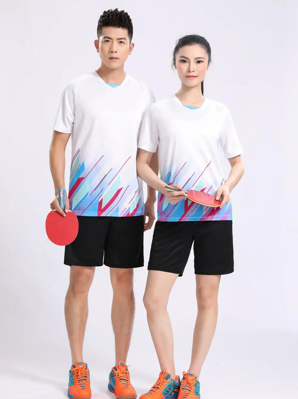 

2023 New Style Print Badminton Shirts for Men Women Quick-dry Wicking Short Sleeve Leisure Tennis Ping Pong Volleyball Clothing