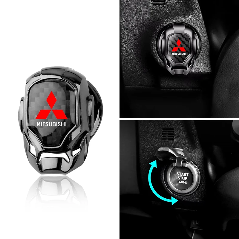 1pc Car One-Click Start Buttons Protective Cover Decoration For Mitsubishi Pajero Outlander XL Montero Lancer Triton l200 Galant