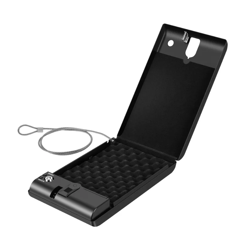 Premium Biometric Pistol Safe for Large Firearms, Double Gun Storage Box with Security Rope, and Heavy-Duty Security Case