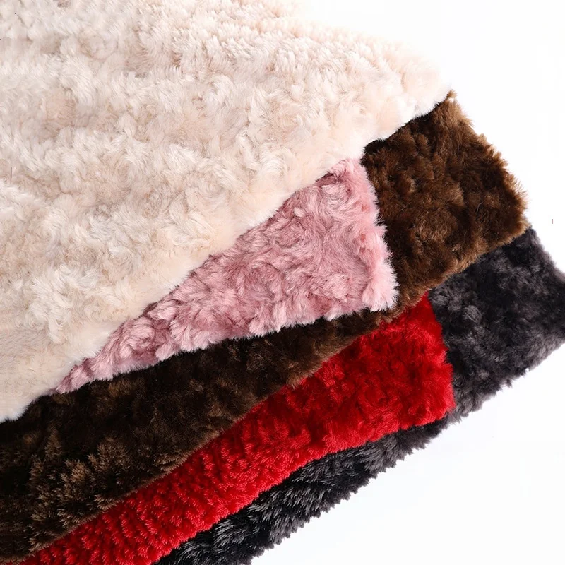 Soft Rose Curl Curly Ring Plush Fabric Imitation Fluffy Material Fur Fabric for Children Coats Pillows DIY Toys 1x1.6meter