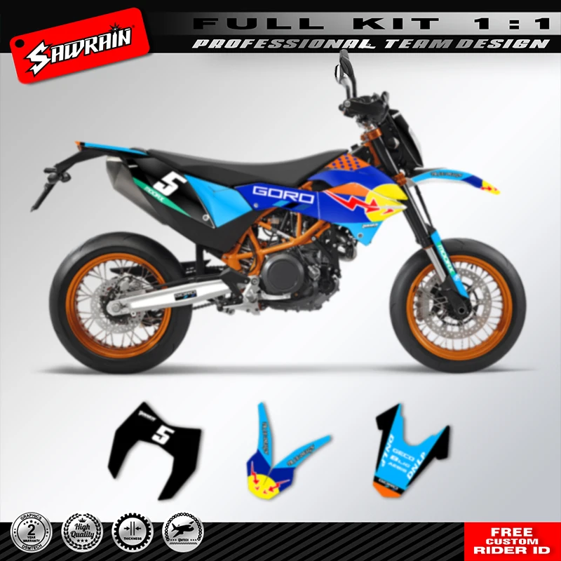 

Sawrain Custom Motorcycle Graphics Background Decal Sticker Kits For KTM SMC-R 690 2012 2013 2014 2015 2016 2017 2018