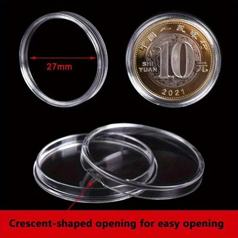 200 Pcs Transparent Capsule Box, Multi-Compartment Coin Storage Display Box, Protective Cover Organizer For Commemorative Coins
