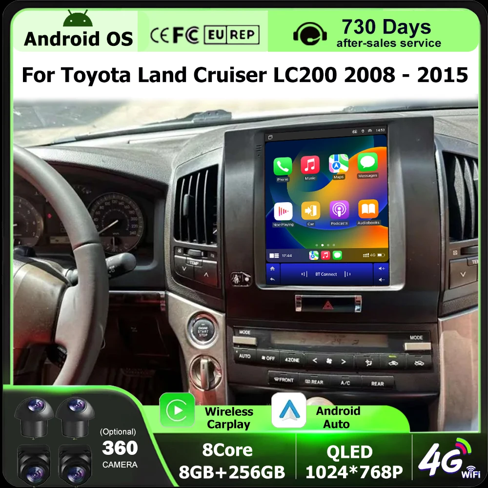 9.7 Inch For Toyota Land Cruiser LC200 2008 - 2015 Android 16 Auto Car Radio GPS Multimedia Video Player Tools Carplay 4G WIFI