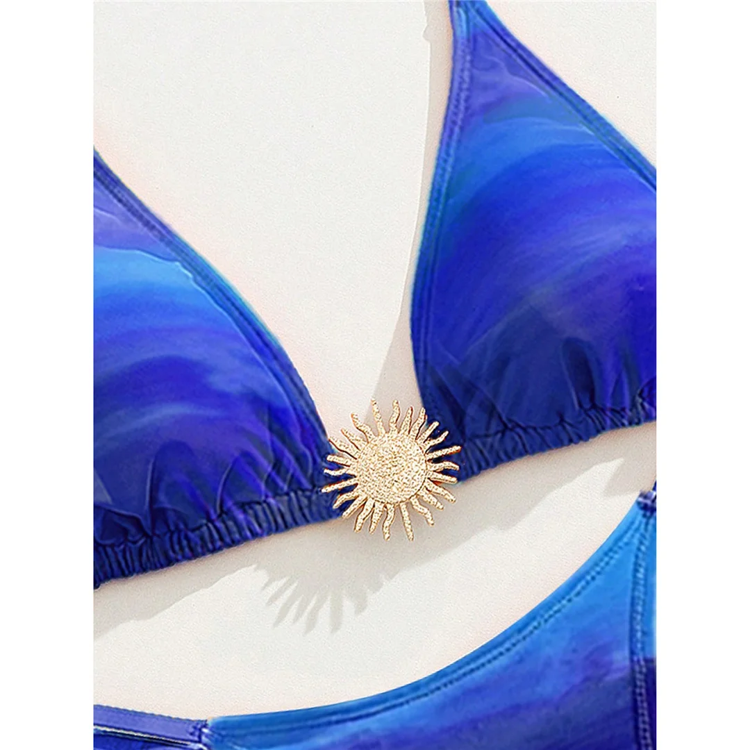 S - XL, orangefarbenes zweiteiliges Bikini-Set, Bikini mit hohem Beinausschnitt, Damen-Badeanzug, Damen-Badebekleidung, gepolsterter Badeanzug, Badeanzug, Modell V7561. – Detail 10