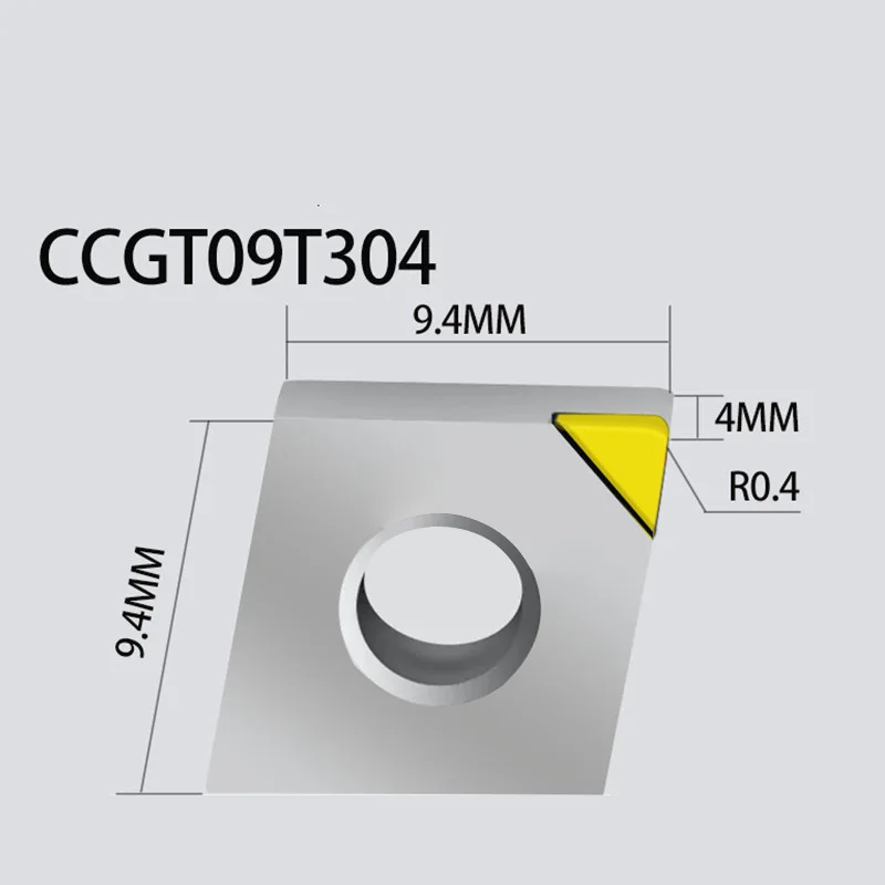 

MCD Diamond CCGT09T304 Insert Single Crystal Turning Tool High Hardness Diamond Cutter for Copper Aluminum to Achieve Mirror Ef