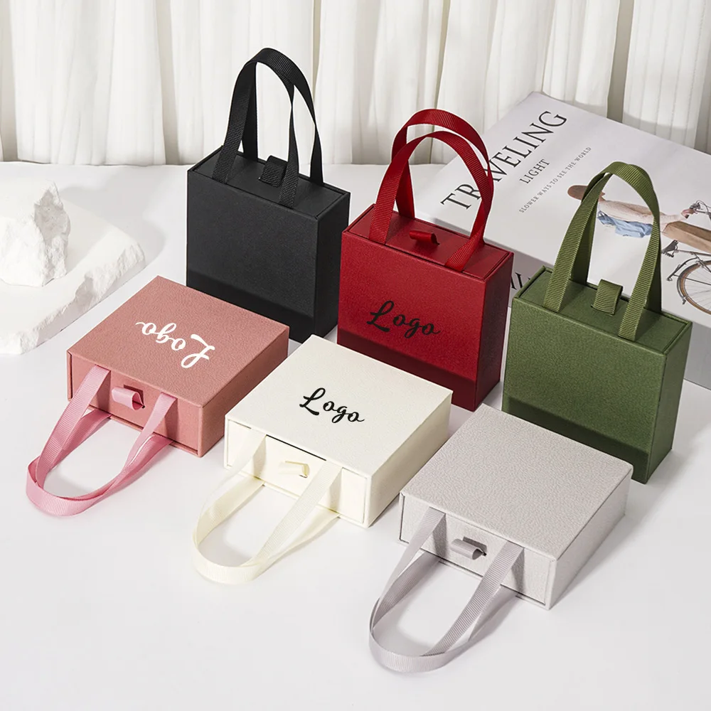 

Cardboard Drawer Sliding Portable Box Pendant Earring Bracelet Ring Custom Logo Parfum Gift Paper Packaging Jewelry Boxes Bulk