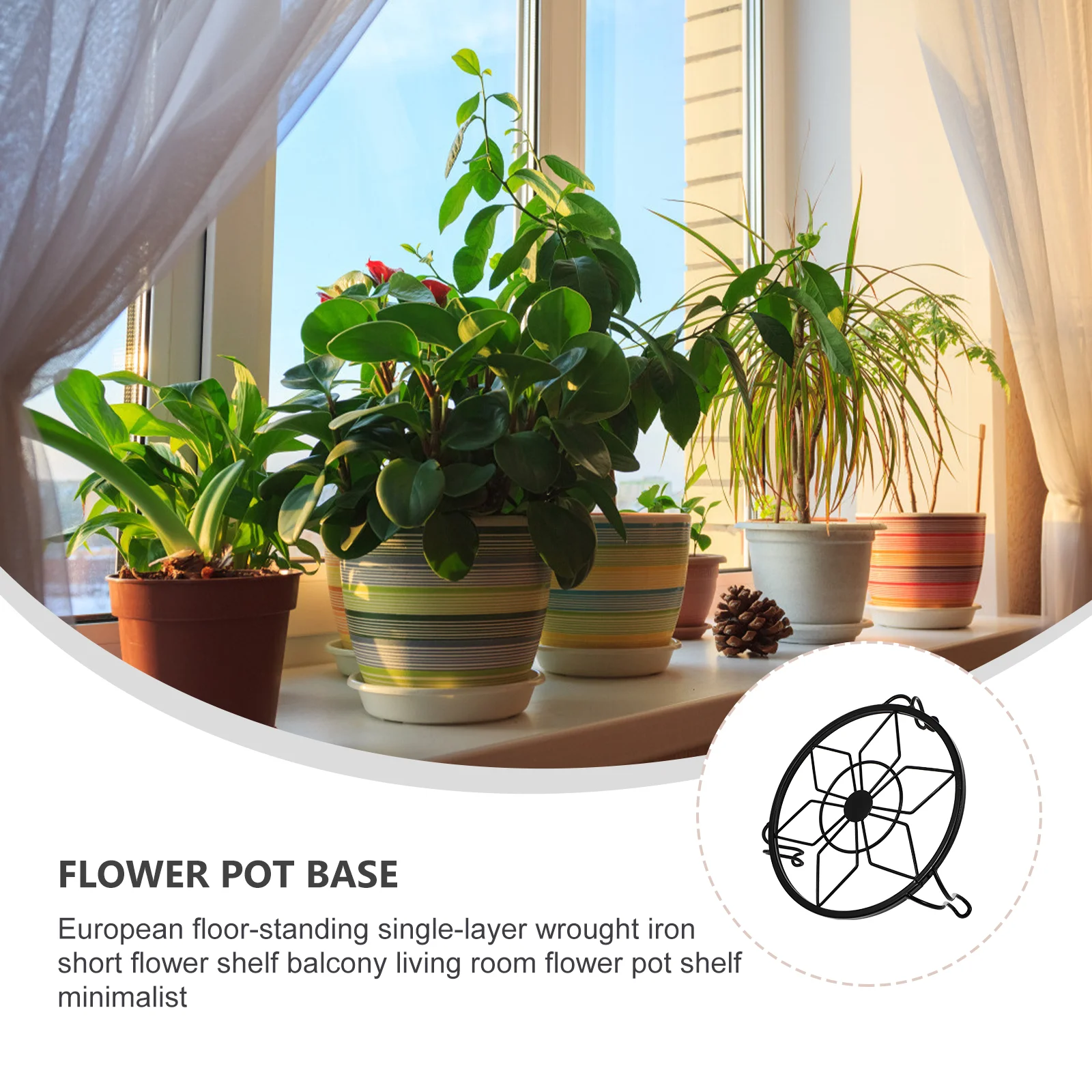 

Iron Flower Stand Plant Pot Rack European Style Garden Decor Home Balcony Porch Flowerpot Holder
