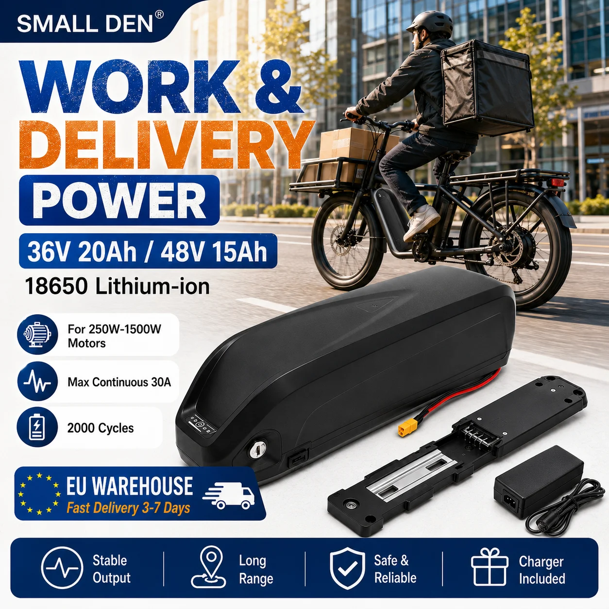 Batterie rechargeable Hailong 36V 20Ah 48V 15Ah, stock UE, pack de batteries lithium-ion 18650 avec chargeur XLR, connecteur XT60