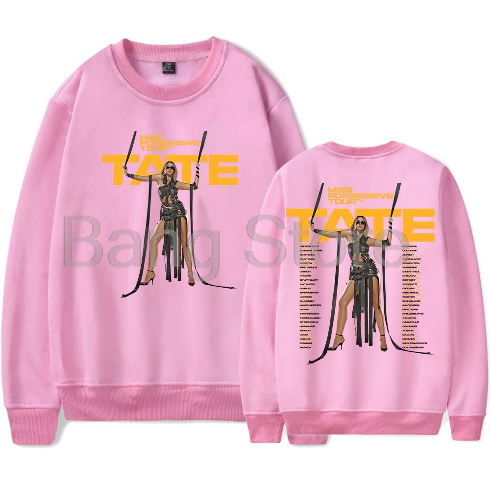 Tate Mcrae Miss Possessive Tour Felpe con o-collo Donna Uomo Manica lunga Moda Pullover Abbigliamento unisex