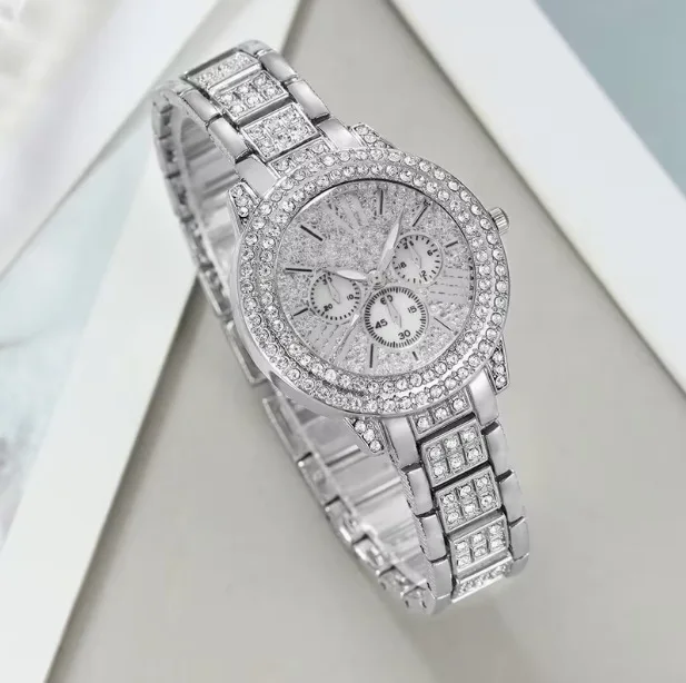 6Pcs Women Luxury Jewelry Set, Elegant Watch + Bracelet + Necklace + Earrings + Ring, Daily Wear