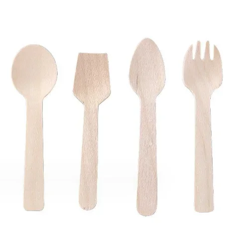 Eco-Friendly Small Bamboo Spoon Cutlery Biodegradable Disposable Customized Logo Printed Mini Wooden Spoon For Ice Cream