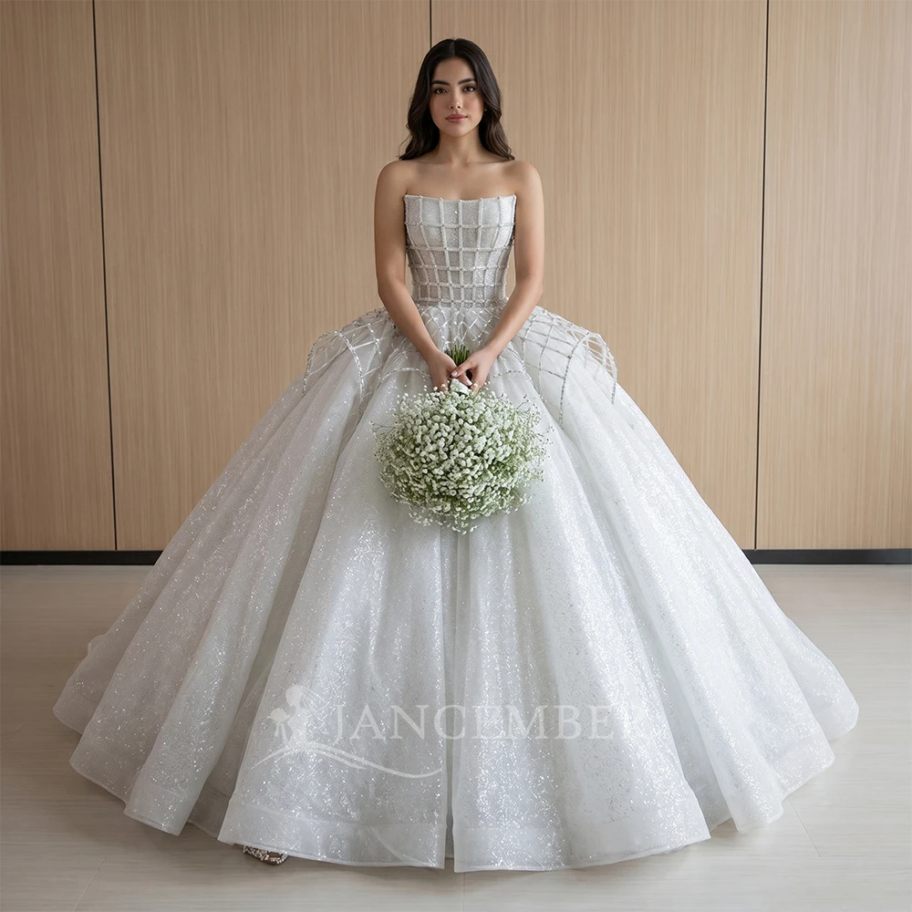 Newest Wedding Dress Ball Gown For Bride Lace Customized Strapless Sleeveless Custom Made Plus Sizes vestidos de novia boda