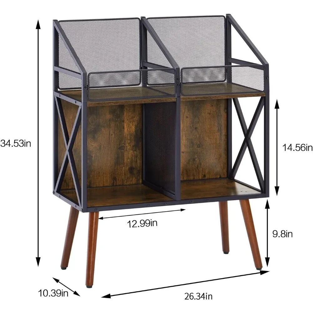 Soporte de exhibición de CD de madera de 26,34x10,39x34,53 pulgadas, resistente y duradero, respetuoso con el medio ambiente e impermeable