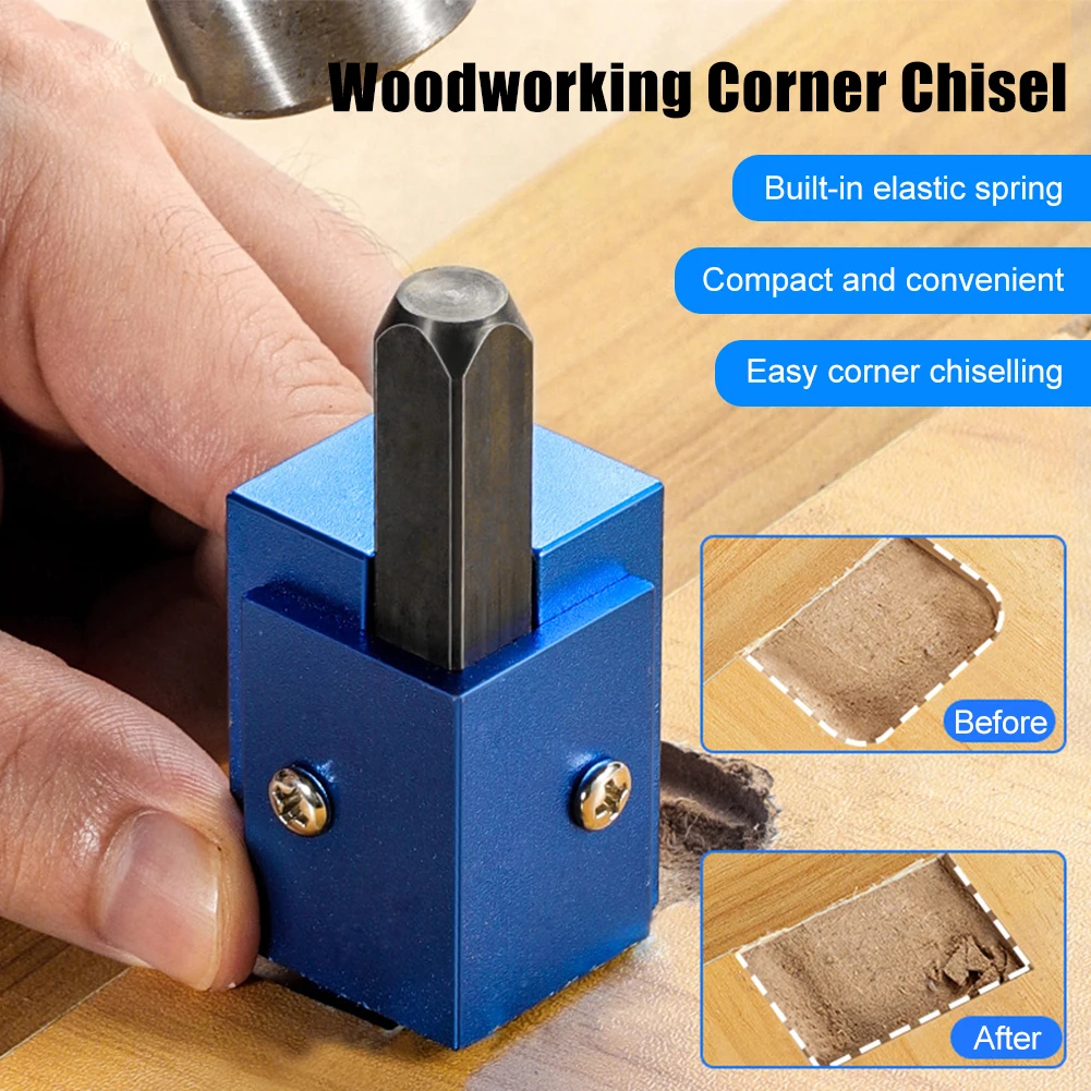 

1PC Wood Carving Corner Chisel Square Hinge Recesses Mortising Template Kit Right Angle Carving Chisel for DIY Woodworking Tool