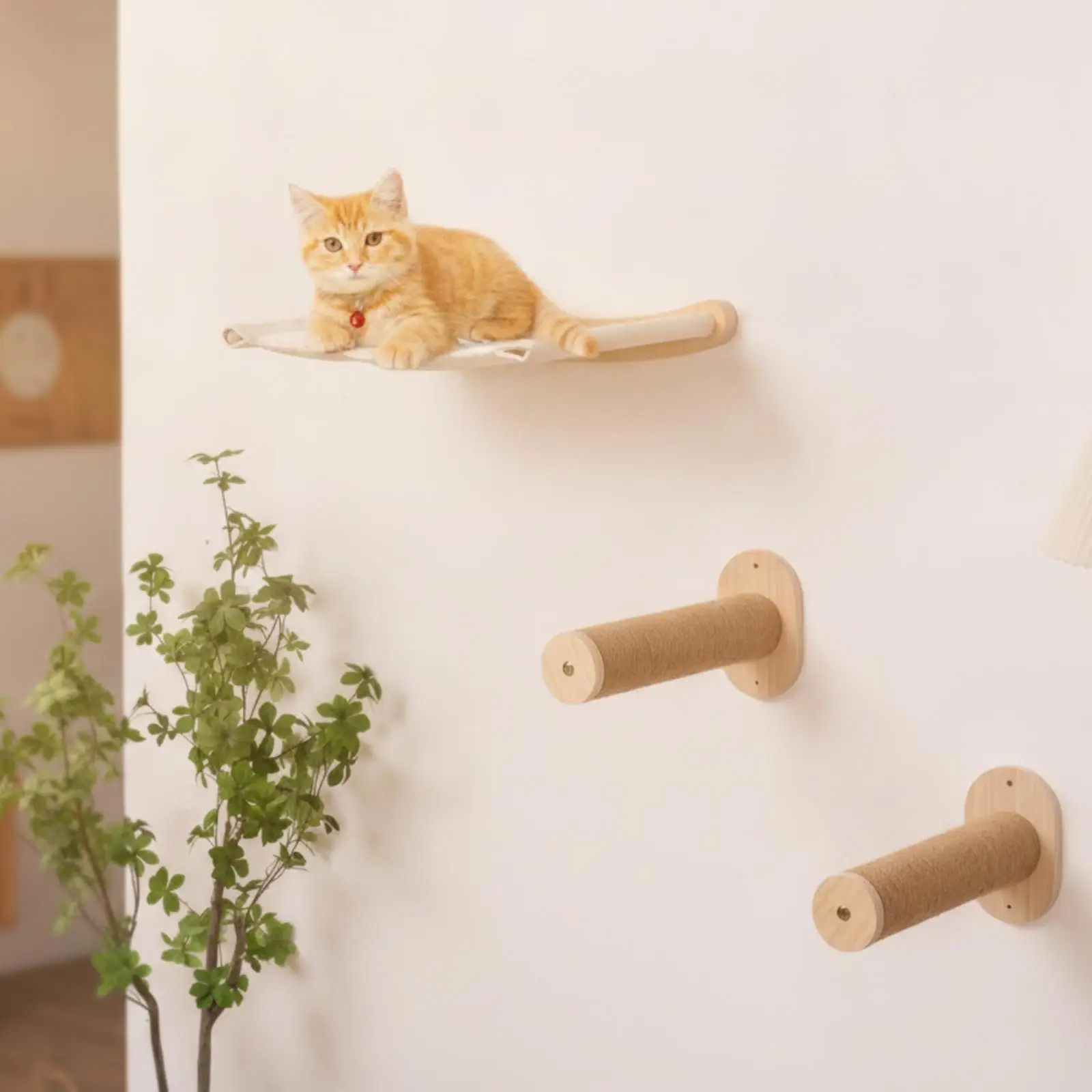 Wooden Cat Wall Hanging Bed Minimalist Wall-Mounted Cat Hanging Bed Pet-Friendly